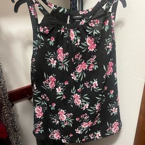 Floral and black tank
